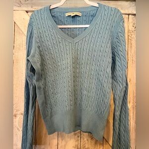 Tommy Hilfiger Women’s Long Sleeve Pullover V-Neck Cable Knit Sweater Size XL